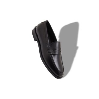 PERRY Svarta pennyloafers i kalvskinn
