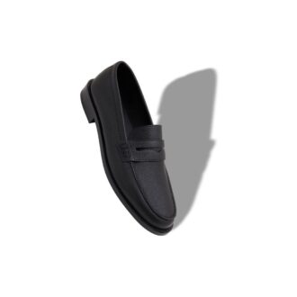 PERRY Svarta pennyloafers i kalvskinn