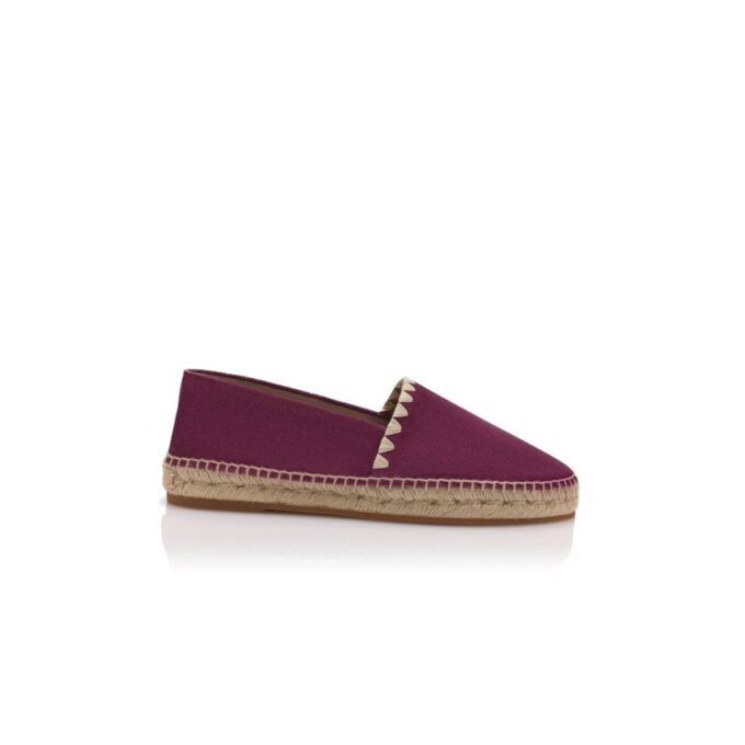 RAITO Mörkröda espadriller i kalvskinn