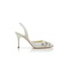 RALYNE Krämfärgade pumps i crepe de chine med slingback RALYNE Krämfärgade pumps i crepe de chine med slingback