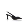 RONCONASLI Svarta pumps i satin med kristallprydnad och slingback RONCONASLI Svarta pumps i satin med kristallprydnad och slingback