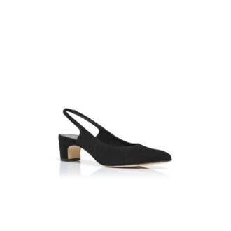 SAWRASO svarta slingback-Pumps i mocka