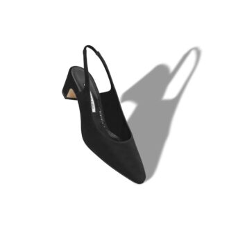 SAWRASO svarta slingback-Pumps i mocka