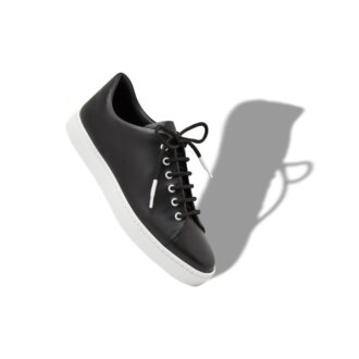 SEMANADO Svarta låga sneakers i kalvskinn