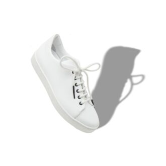 SEMANADO Vita låga sneakers i kalvskinn