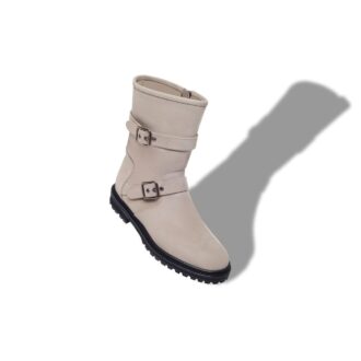 SULALTROSA grå nubuck-ankelstövlar med dubbla spännen SULALTROSA grå nubuck-ankelstövlar med dubbla spännen