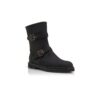 SULALTROSA Svarta ankelstövlar i nubuck med dubbla spännen SULALTROSA Svarta ankelstövlar i nubuck med dubbla spännen