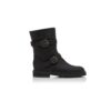 SULALTROSA Svarta ankelstövlar i nubuck med dubbla spännen SULALTROSA Svarta ankelstövlar i nubuck med dubbla spännen