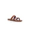 Susa Bruna platta sandaler i nappaläder med korsade remmar Susa Bruna platta sandaler i nappaläder med korsade remmar