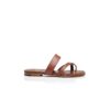 Susa Bruna platta sandaler i nappaläder med korsade remmar Susa Bruna platta sandaler i nappaläder med korsade remmar