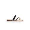 SUSARA Krämfärgade platta sandaler i raffia SUSARA Krämfärgade platta sandaler i raffia