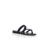 SUSARA Marinblå platta sandaler i raffia SUSARA Marinblå platta sandaler i raffia