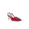 TAKAL Röda pumps med T-rem och smycken i grosgrain TAKAL Röda pumps med T-rem och smycken i grosgrain