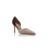 TAYLERBINU Ljusbeige och bruna D’Orsay-pumps i mocka