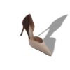 TAYLERBINU Ljusbeige och bruna D’Orsay-pumps i mocka
