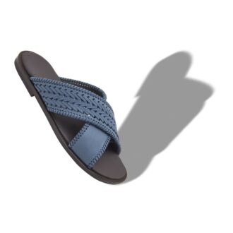 TEX ljusblå sandaler i vävd nubuck