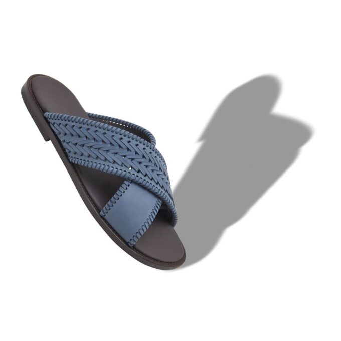 TEX ljusblå sandaler i vävd nubuck TEX ljusblå sandaler i vävd nubuck