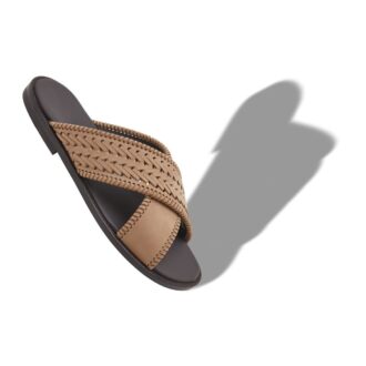 TEX ljusbruna sandaler i vävd nubuck