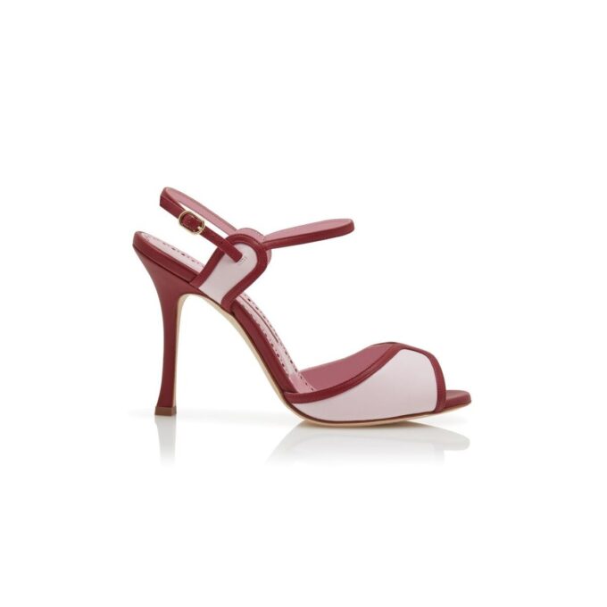 TODDA Sandaler med ankelrem i rött och rosa nappaläder