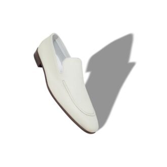 TRURO Loafers i vitt kalvskinn