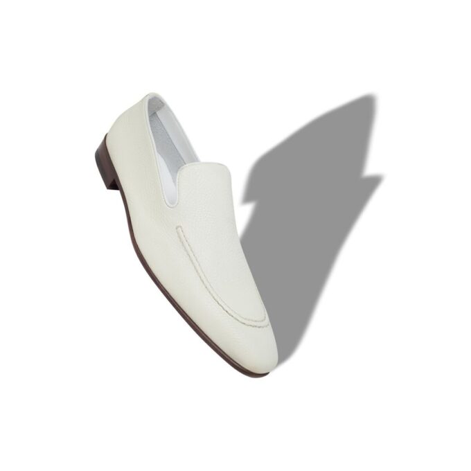 TRURO Loafers i vitt kalvskinn