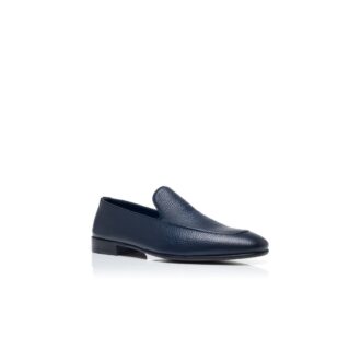 TRURO Marinblå Loafers i kalvskinn