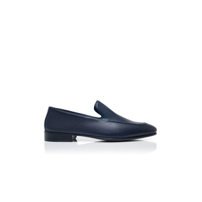 TRURO Marinblå Loafers i kalvskinn TRURO Marinblå Loafers i kalvskinn
