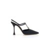 TRUTA Svarta pumps i grosgrain med T-rem och smyckesdetaljer TRUTA Svarta pumps i grosgrain med T-rem och smyckesdetaljer