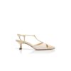 TURGIMOD Ljusbeige pumps i nappaläder med T-rem TURGIMOD Ljusbeige pumps i nappaläder med T-rem