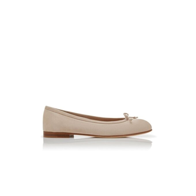 VERALLI Ljusbeige ballerinaskor i mocka platta skor VERALLI Ljusbeige ballerinaskor i mocka platta skor