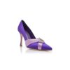 VIERAPUMP Lila Pumps i satin med veckade detaljer VIERAPUMP Lila Pumps i satin med veckade detaljer
