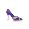 VIERAPUMP Lila Pumps i satin med veckade detaljer VIERAPUMP Lila Pumps i satin med veckade detaljer